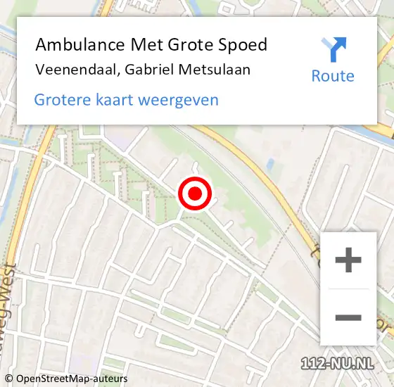 Locatie op kaart van de 112 melding: Ambulance Met Grote Spoed Naar Veenendaal, Gabriel Metsulaan op 31 maart 2014 21:34