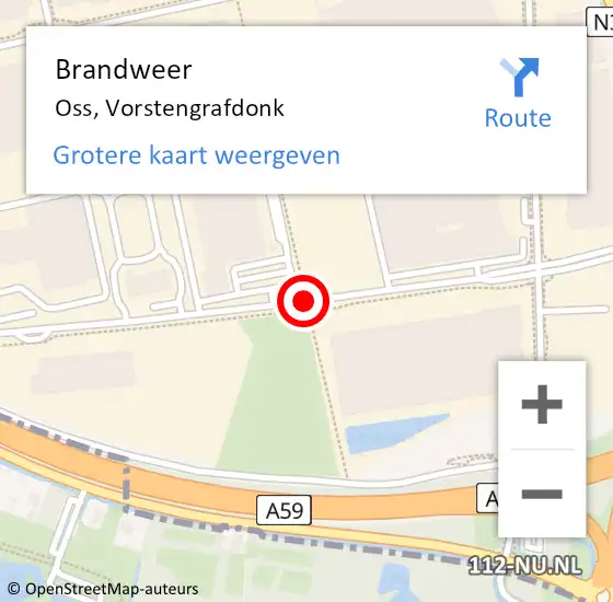 Locatie op kaart van de 112 melding: Brandweer Oss, Vorstengrafdonk op 10 mei 2019 14:43