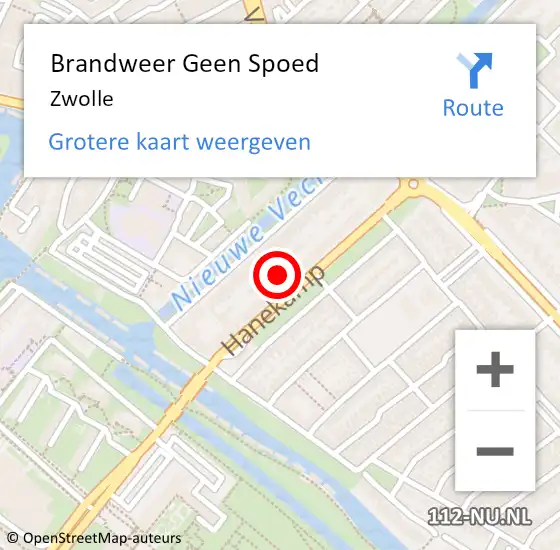 Locatie op kaart van de 112 melding: Brandweer Geen Spoed Naar Zwolle op 10 mei 2019 16:17