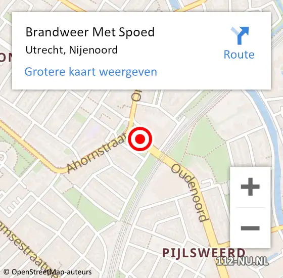 Locatie op kaart van de 112 melding: Brandweer Met Spoed Naar Utrecht, Nijenoord op 10 mei 2019 16:36