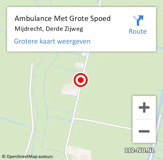 Locatie op kaart van de 112 melding: Ambulance Met Grote Spoed Naar Mijdrecht, Derde Zijweg op 10 mei 2019 16:49