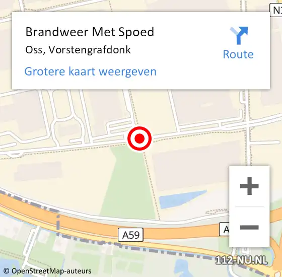 Locatie op kaart van de 112 melding: Brandweer Met Spoed Naar Oss, Vorstengrafdonk op 10 mei 2019 19:08