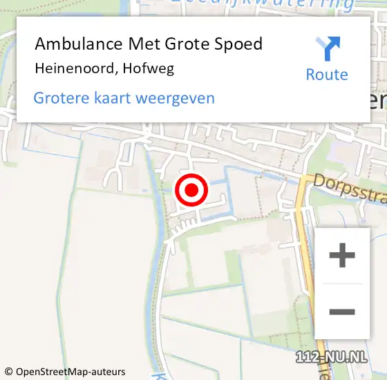 Locatie op kaart van de 112 melding: Ambulance Met Grote Spoed Naar Heinenoord, Hofweg op 10 mei 2019 19:14