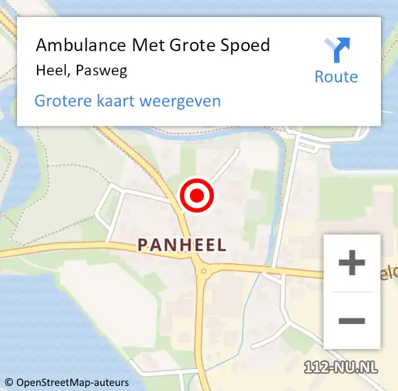 Locatie op kaart van de 112 melding: Ambulance Met Grote Spoed Naar Heel, Pasweg op 10 mei 2019 19:56