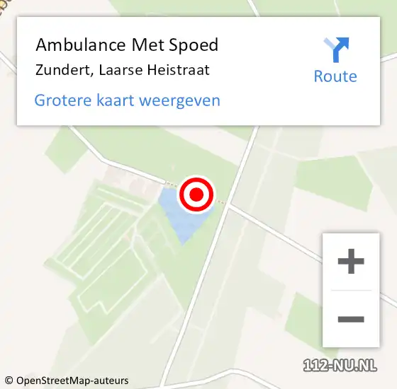 Locatie op kaart van de 112 melding: Ambulance Met Spoed Naar Zundert, Laarse Heistraat op 10 mei 2019 19:59