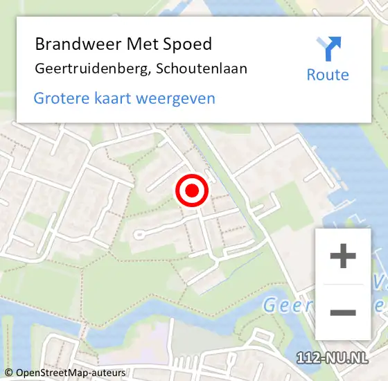 Locatie op kaart van de 112 melding: Brandweer Met Spoed Naar Geertruidenberg, Schoutenlaan op 31 maart 2014 23:02