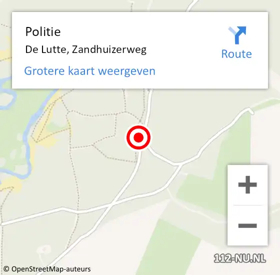 Locatie op kaart van de 112 melding: Politie De Lutte, Zandhuizerweg op 10 mei 2019 20:11