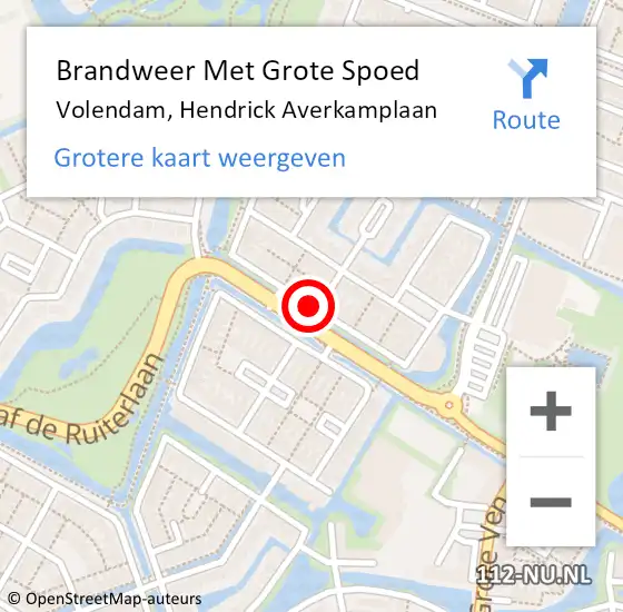 Locatie op kaart van de 112 melding: Brandweer Met Grote Spoed Naar Volendam, Hendrick Averkamplaan op 10 mei 2019 20:18