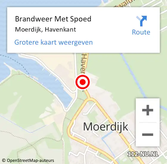 Locatie op kaart van de 112 melding: Brandweer Met Spoed Naar Moerdijk, Havenkant op 10 mei 2019 20:35
