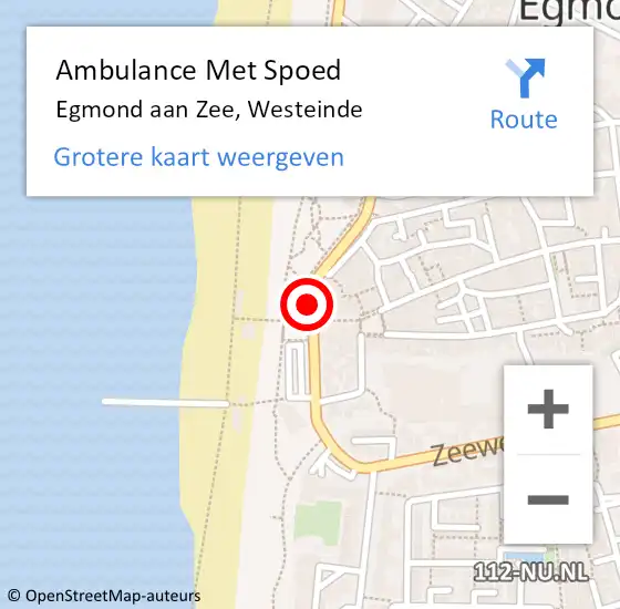 Locatie op kaart van de 112 melding: Ambulance Met Spoed Naar Egmond aan Zee, Westeinde op 10 mei 2019 20:40