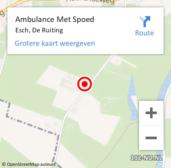 Locatie op kaart van de 112 melding: Ambulance Met Spoed Naar Esch, De Ruiting op 31 maart 2014 23:12