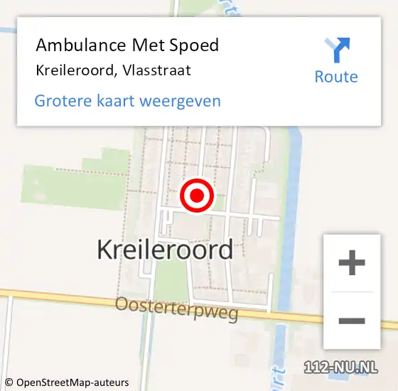 Locatie op kaart van de 112 melding: Ambulance Met Spoed Naar Kreileroord, Vlasstraat op 10 mei 2019 21:08