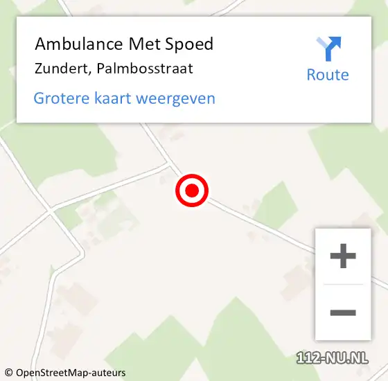 Locatie op kaart van de 112 melding: Ambulance Met Spoed Naar Zundert, Palmbosstraat op 11 mei 2019 02:29