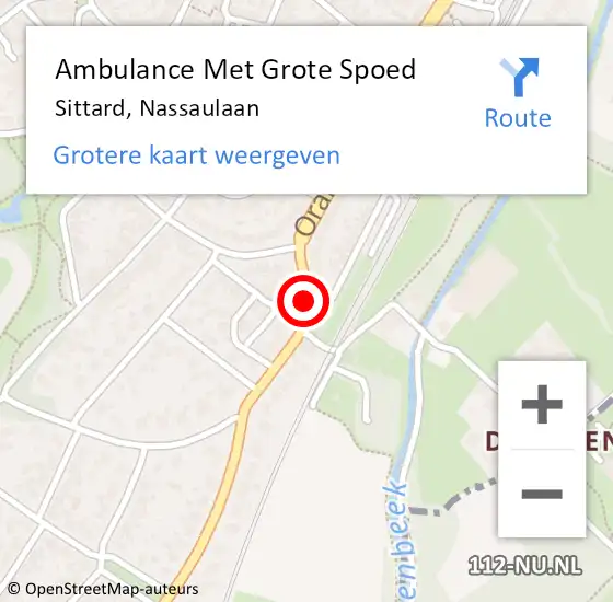 Locatie op kaart van de 112 melding: Ambulance Met Grote Spoed Naar Sittard, Nassaulaan op 11 mei 2019 09:11