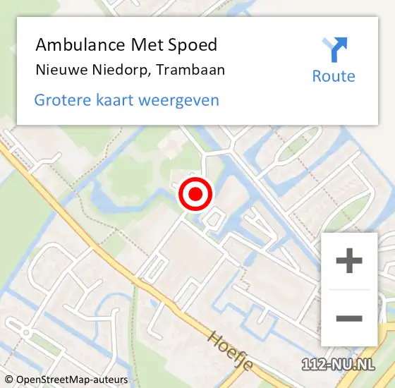 Locatie op kaart van de 112 melding: Ambulance Met Spoed Naar Nieuwe Niedorp, Trambaan op 11 mei 2019 10:50