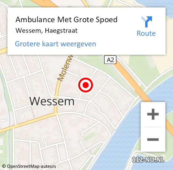 Locatie op kaart van de 112 melding: Ambulance Met Grote Spoed Naar Wessem, Haegstraat op 11 mei 2019 10:57