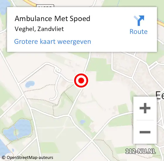 Locatie op kaart van de 112 melding: Ambulance Met Spoed Naar Veghel, Zandvliet op 11 mei 2019 11:15