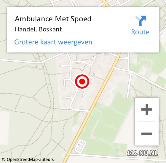 Locatie op kaart van de 112 melding: Ambulance Met Spoed Naar Handel, Boskant op 11 mei 2019 11:26