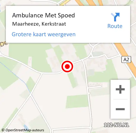 Locatie op kaart van de 112 melding: Ambulance Met Spoed Naar Maarheeze, Kerkstraat op 11 mei 2019 11:32