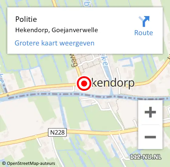 Locatie op kaart van de 112 melding: Politie Hekendorp, Goejanverwelle op 11 mei 2019 12:18