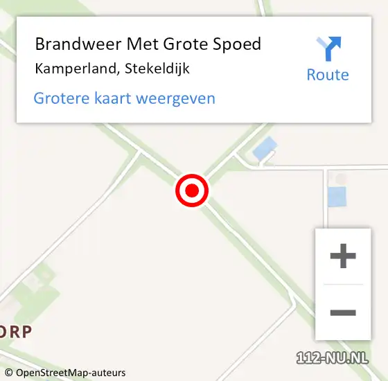 Locatie op kaart van de 112 melding: Brandweer Met Grote Spoed Naar Kamperland, Stekeldijk op 11 mei 2019 12:20