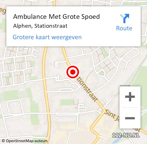 Locatie op kaart van de 112 melding: Ambulance Met Grote Spoed Naar Alphen, Stationstraat op 11 mei 2019 13:28