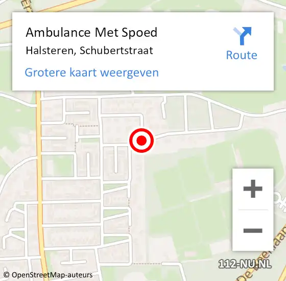 Locatie op kaart van de 112 melding: Ambulance Met Spoed Naar Halsteren, Schubertstraat op 11 mei 2019 13:42