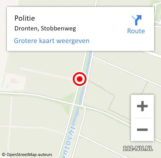 Locatie op kaart van de 112 melding: Politie Dronten, Stobbenweg op 11 mei 2019 13:49