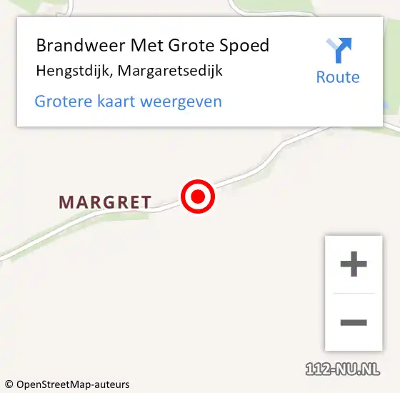 Locatie op kaart van de 112 melding: Brandweer Met Grote Spoed Naar Hengstdijk, Margaretsedijk op 1 april 2014 01:28