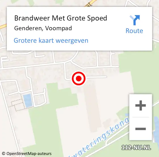 Locatie op kaart van de 112 melding: Brandweer Met Grote Spoed Naar Genderen, Voompad op 11 mei 2019 13:59