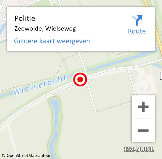 Locatie op kaart van de 112 melding: Politie Zeewolde, Wielseweg op 11 mei 2019 14:19