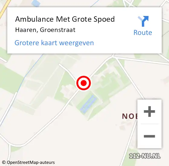 Locatie op kaart van de 112 melding: Ambulance Met Grote Spoed Naar Haaren, Groenstraat op 11 mei 2019 14:30