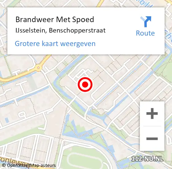 Locatie op kaart van de 112 melding: Brandweer Met Spoed Naar IJsselstein, Benschopperstraat op 11 mei 2019 14:35