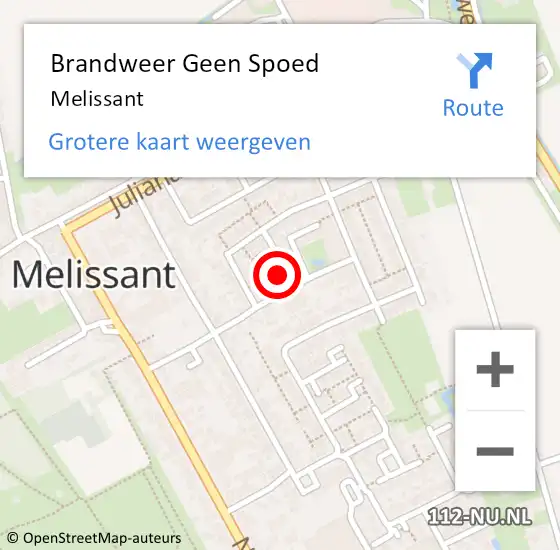 Locatie op kaart van de 112 melding: Brandweer Geen Spoed Naar Melissant op 11 mei 2019 14:48