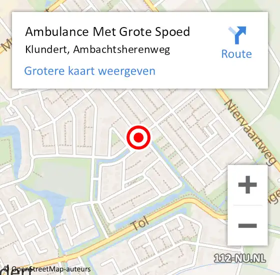 Locatie op kaart van de 112 melding: Ambulance Met Grote Spoed Naar Klundert, Ambachtsherenweg op 11 mei 2019 15:30