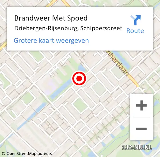 Locatie op kaart van de 112 melding: Brandweer Met Spoed Naar Driebergen-Rijsenburg, Schippersdreef op 11 mei 2019 15:36
