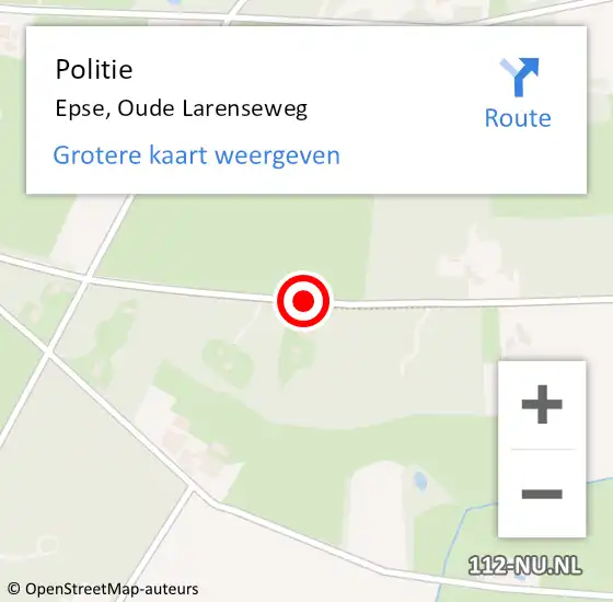 Locatie op kaart van de 112 melding: Politie Epse, Oude Larenseweg op 11 mei 2019 16:09