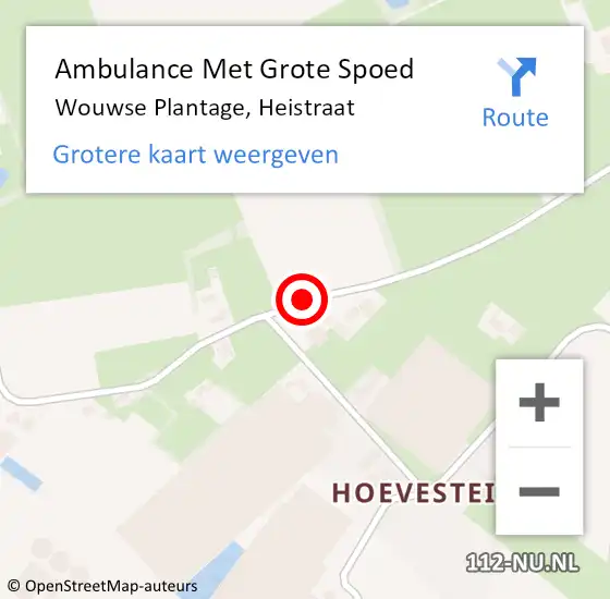 Locatie op kaart van de 112 melding: Ambulance Met Grote Spoed Naar Wouwse Plantage, Heistraat op 11 mei 2019 16:16