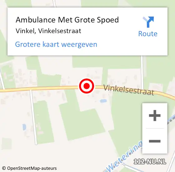 Locatie op kaart van de 112 melding: Ambulance Met Grote Spoed Naar Vinkel, Vinkelsestraat op 11 mei 2019 16:36