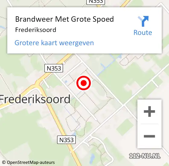 Locatie op kaart van de 112 melding: Brandweer Met Grote Spoed Naar Frederiksoord op 11 mei 2019 19:09