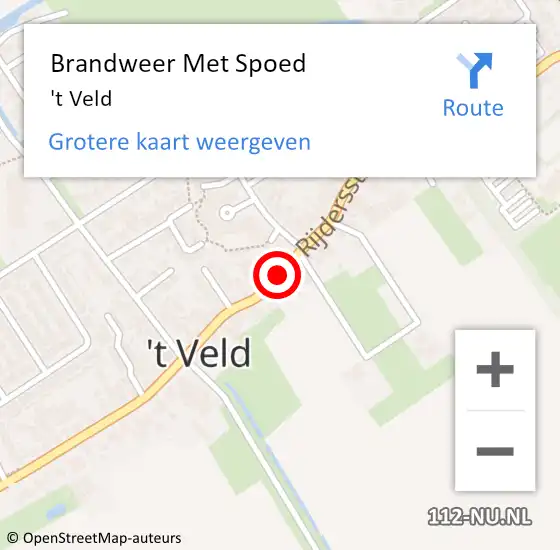 Locatie op kaart van de 112 melding: Brandweer Met Spoed Naar 't Veld op 11 mei 2019 19:20