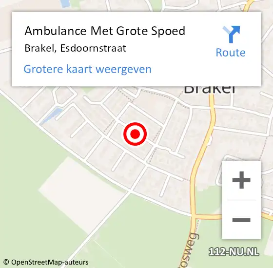 Locatie op kaart van de 112 melding: Ambulance Met Grote Spoed Naar Brakel, Esdoornstraat op 11 mei 2019 20:34