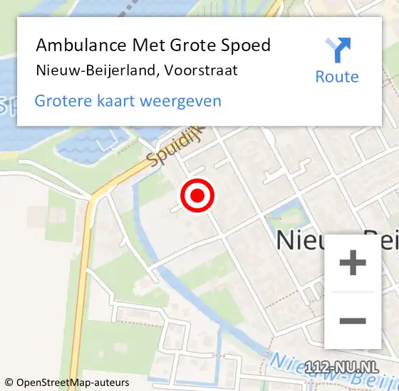 Locatie op kaart van de 112 melding: Ambulance Met Grote Spoed Naar Nieuw-Beijerland, Voorstraat op 11 mei 2019 21:48
