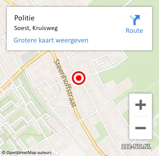 Locatie op kaart van de 112 melding: Politie Soest, Kruisweg op 11 mei 2019 22:16