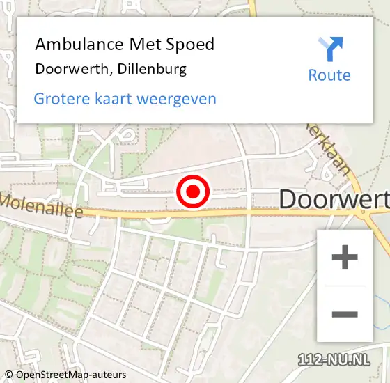 Locatie op kaart van de 112 melding: Ambulance Met Spoed Naar Doorwerth, Dillenburg op 11 mei 2019 23:04
