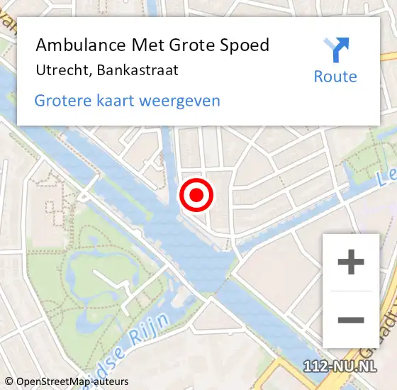 Locatie op kaart van de 112 melding: Ambulance Met Grote Spoed Naar Utrecht, Bankastraat op 1 april 2014 04:20