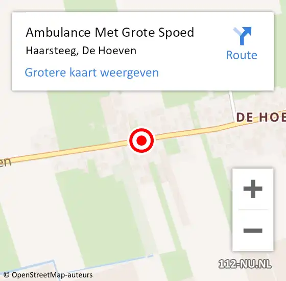 Locatie op kaart van de 112 melding: Ambulance Met Grote Spoed Naar Haarsteeg, De Hoeven op 12 mei 2019 03:02