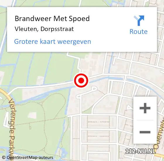 Locatie op kaart van de 112 melding: Brandweer Met Spoed Naar Vleuten, Dorpsstraat op 12 mei 2019 03:08