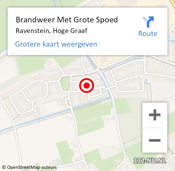 Locatie op kaart van de 112 melding: Brandweer Met Grote Spoed Naar Ravenstein, Hoge Graaf op 12 mei 2019 05:43