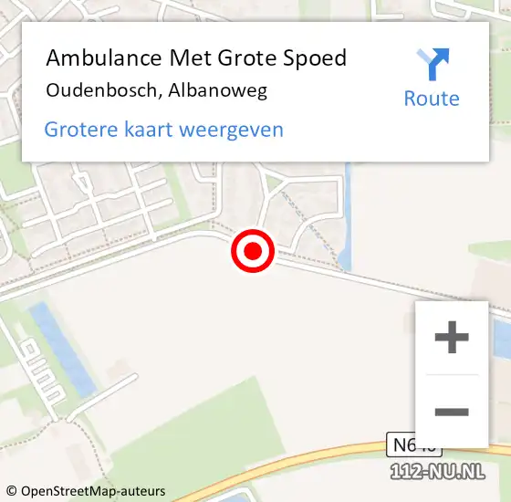 Locatie op kaart van de 112 melding: Ambulance Met Grote Spoed Naar Oudenbosch, Albanoweg op 12 mei 2019 10:59